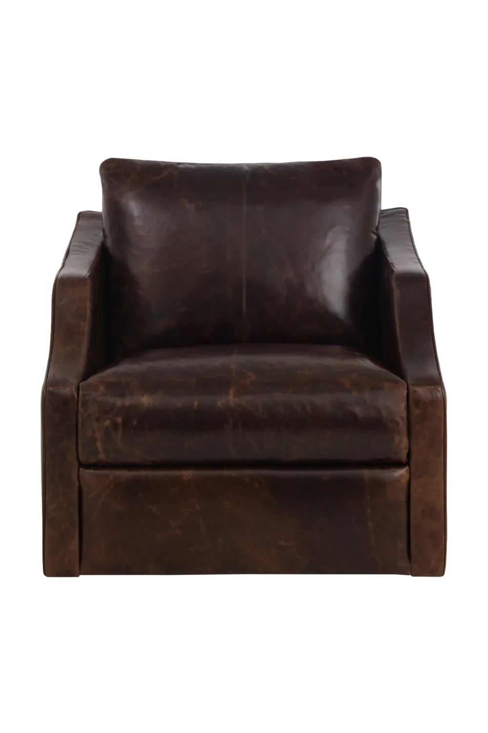 Luxury Leather Swivel Lounge Chair Modern Italian Style for Villa
