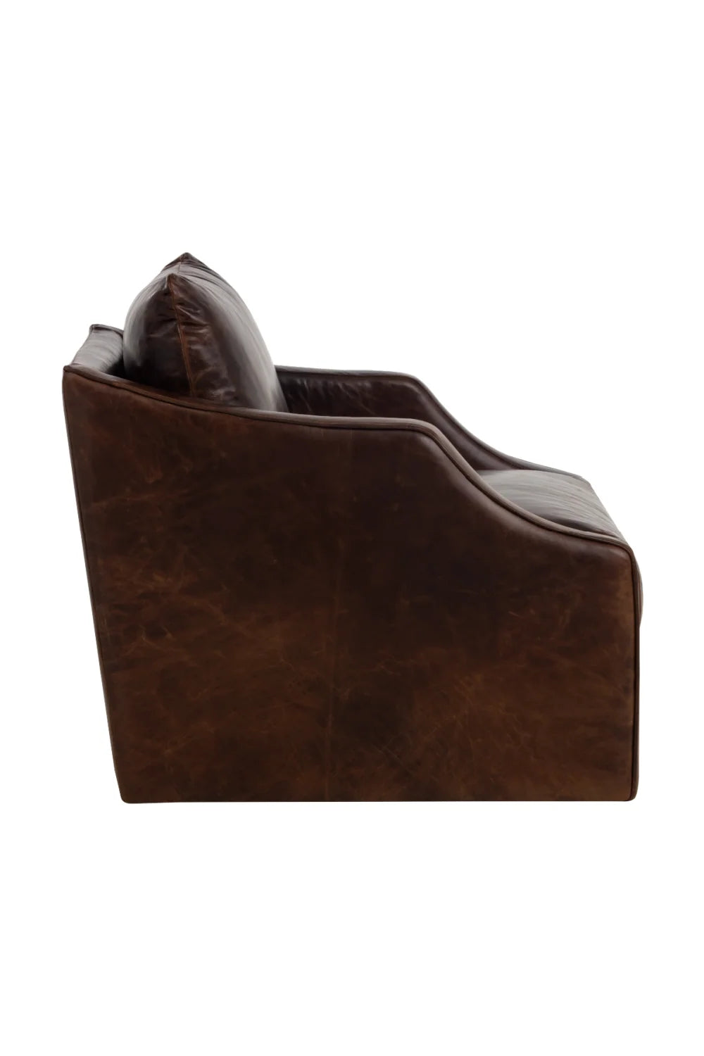 Luxury Leather Swivel Lounge Chair Modern Italian Style for Villa