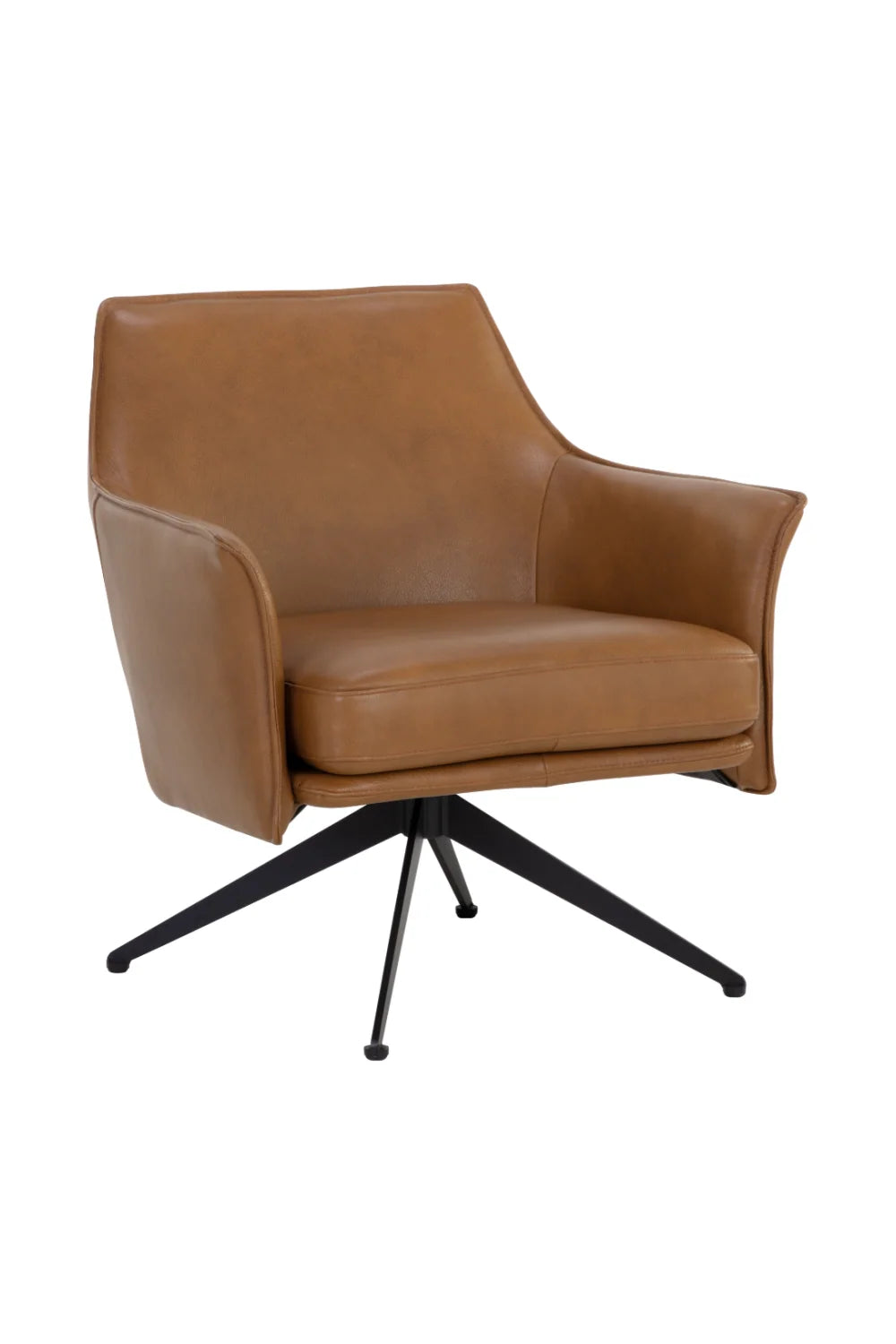 Luxury Leather Swivel Lounge Chair Modern Italian Style for Villa