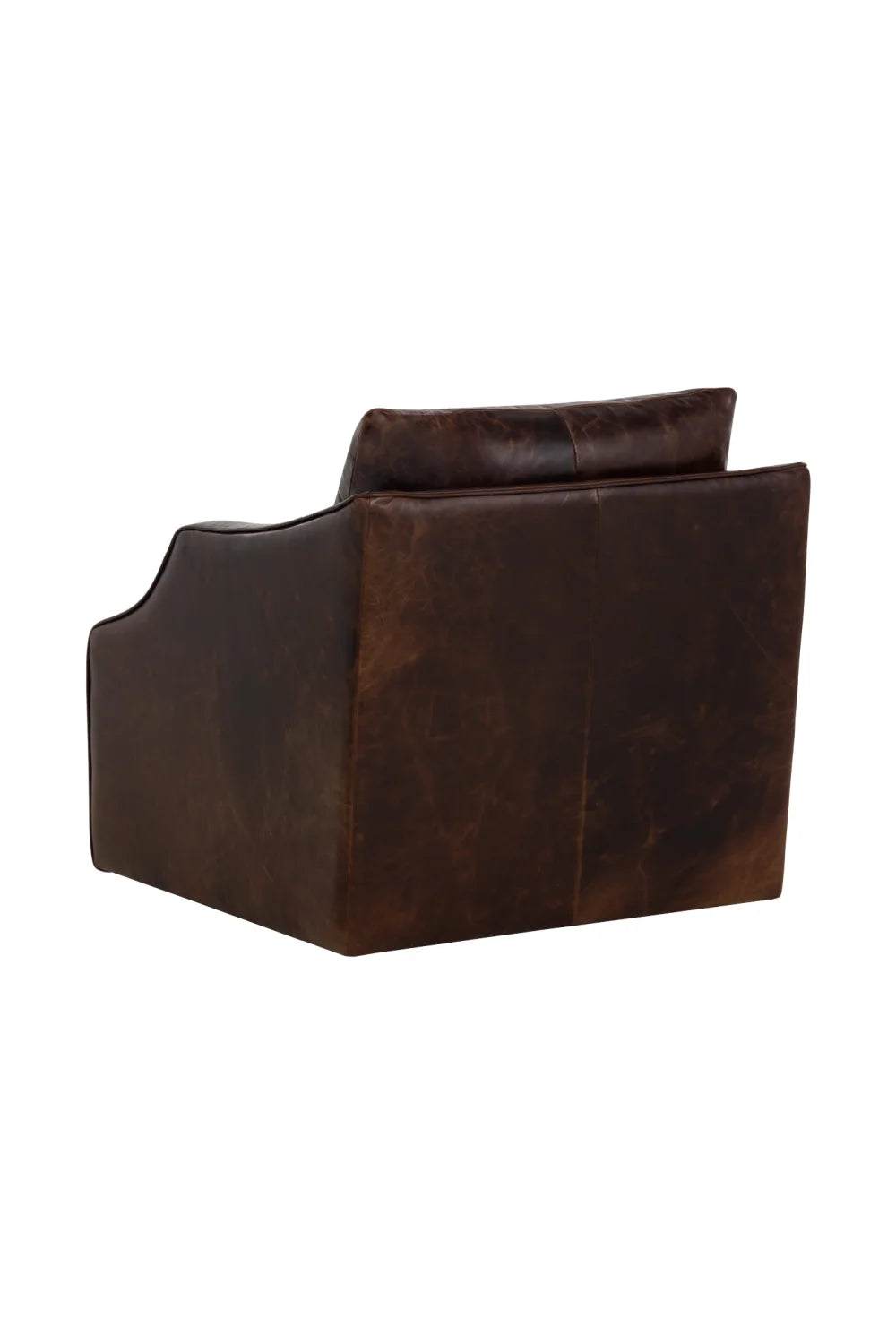 Luxury Leather Swivel Lounge Chair Modern Italian Style for Villa