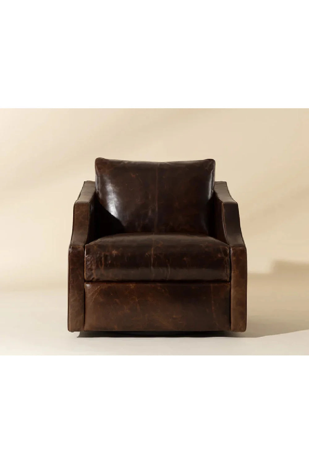 Luxury Leather Swivel Lounge Chair Modern Italian Style for Villa