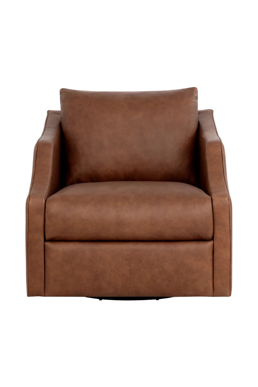 Luxury Leather Swivel Lounge Chair Modern Italian Style for Villa