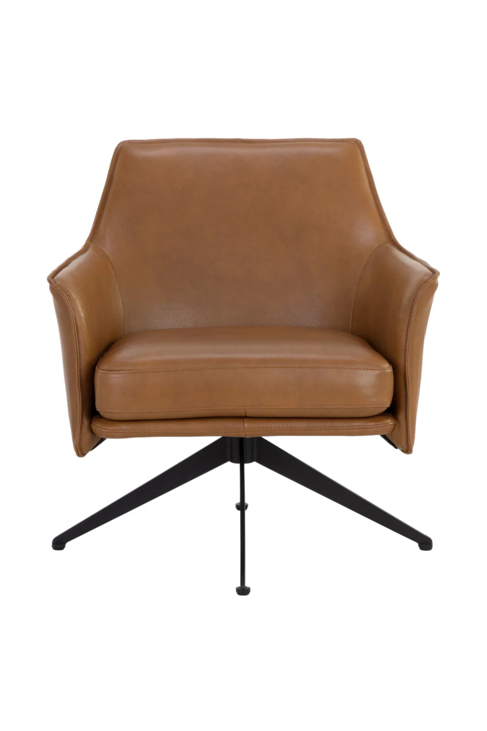 Luxury Leather Swivel Lounge Chair Modern Italian Style for Villa