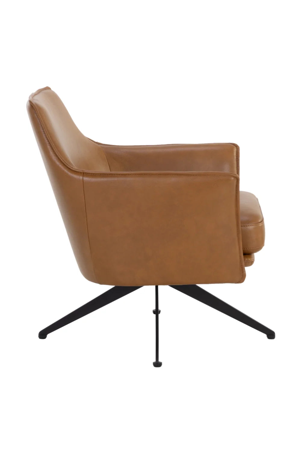 Luxury Leather Swivel Lounge Chair Modern Italian Style for Villa