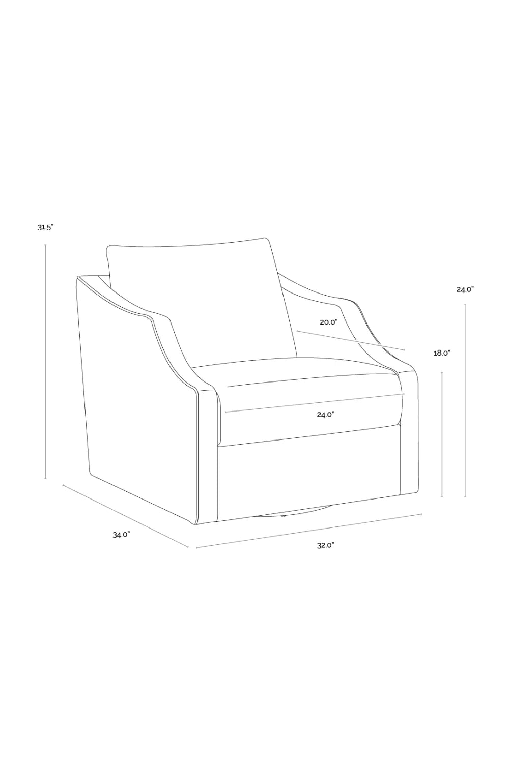 Luxury Leather Swivel Lounge Chair Modern Italian Style for Villa