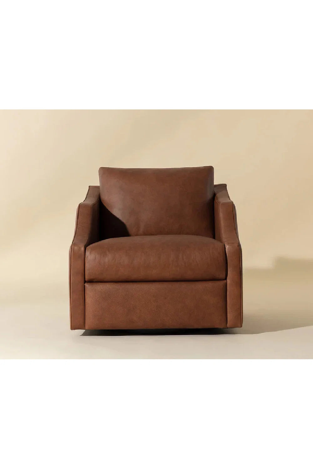 Luxury Leather Swivel Lounge Chair Modern Italian Style for Villa