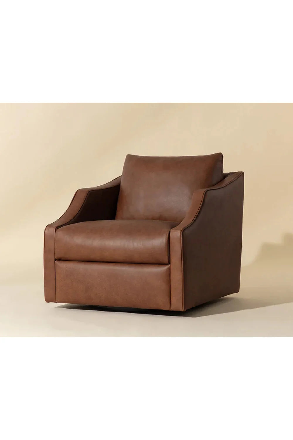 Luxury Leather Swivel Lounge Chair Modern Italian Style for Villa