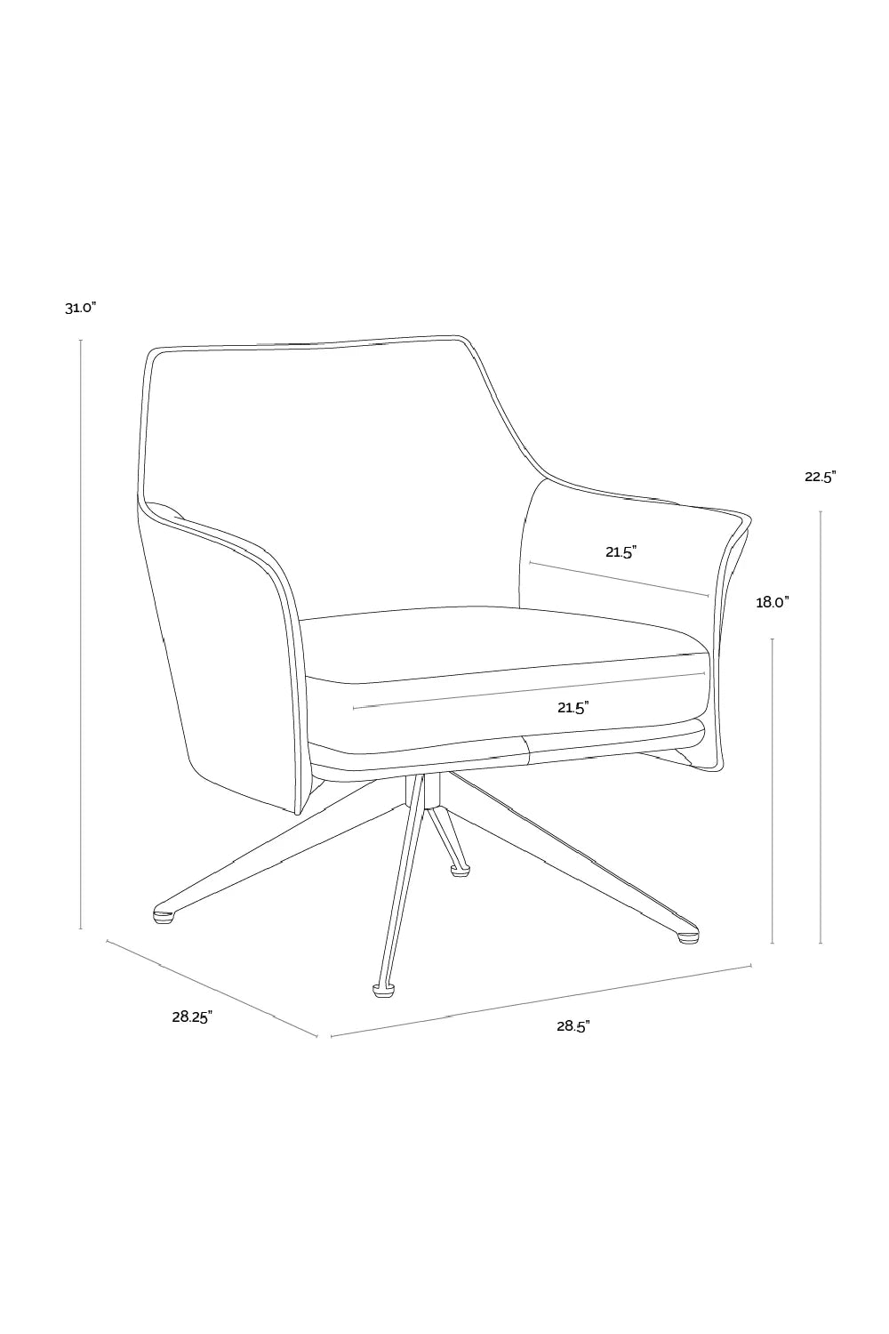 Luxury Leather Swivel Lounge Chair Modern Italian Style for Villa