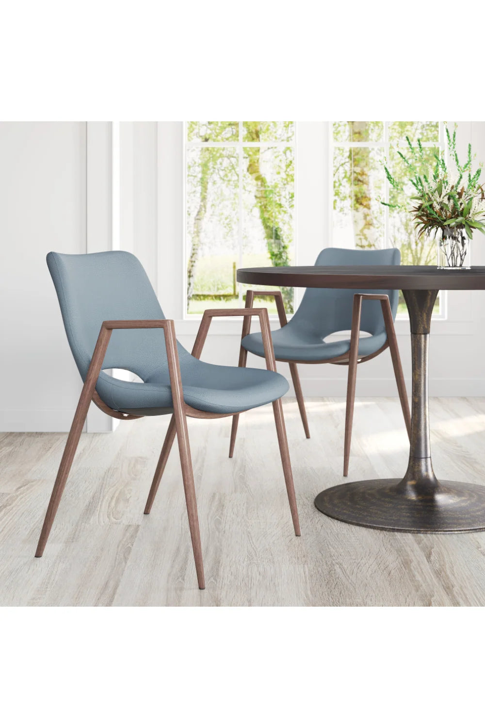 Luxury Leatherette Dining Chairs European Style for Villa