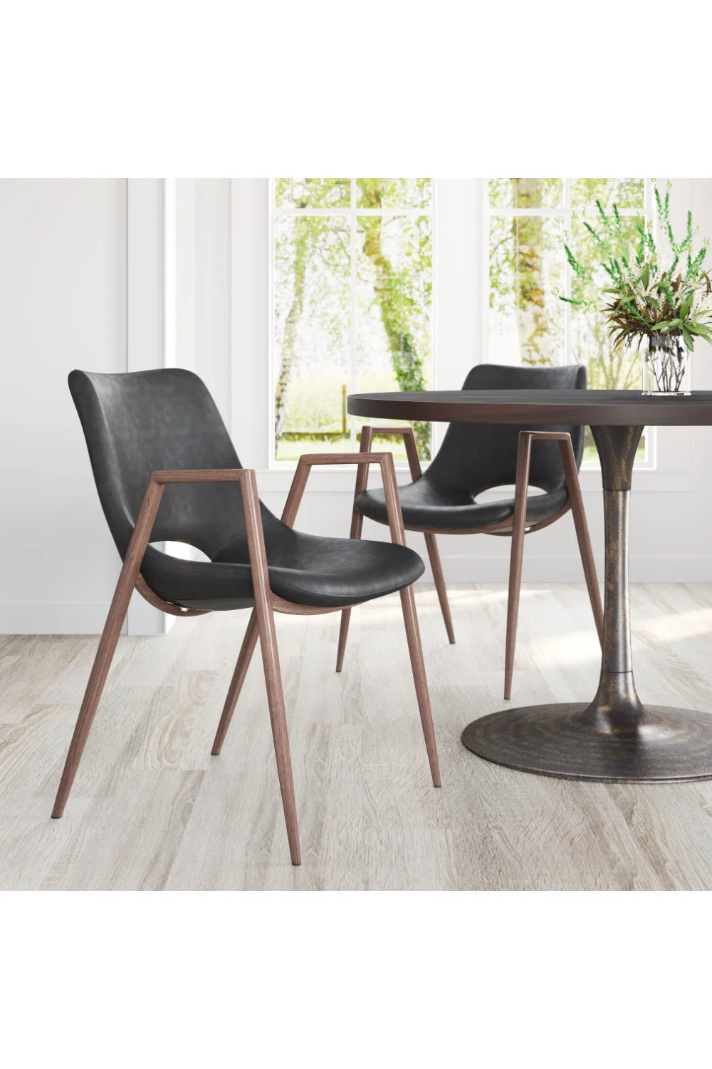 Luxury Leatherette Dining Chairs European Style for Villa