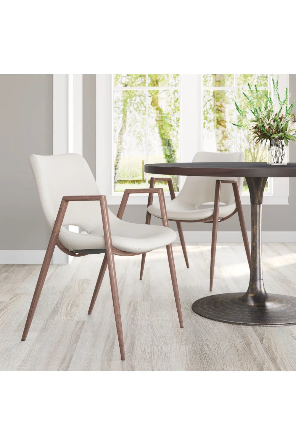 Luxury Leatherette Dining Chairs European Style for Villa