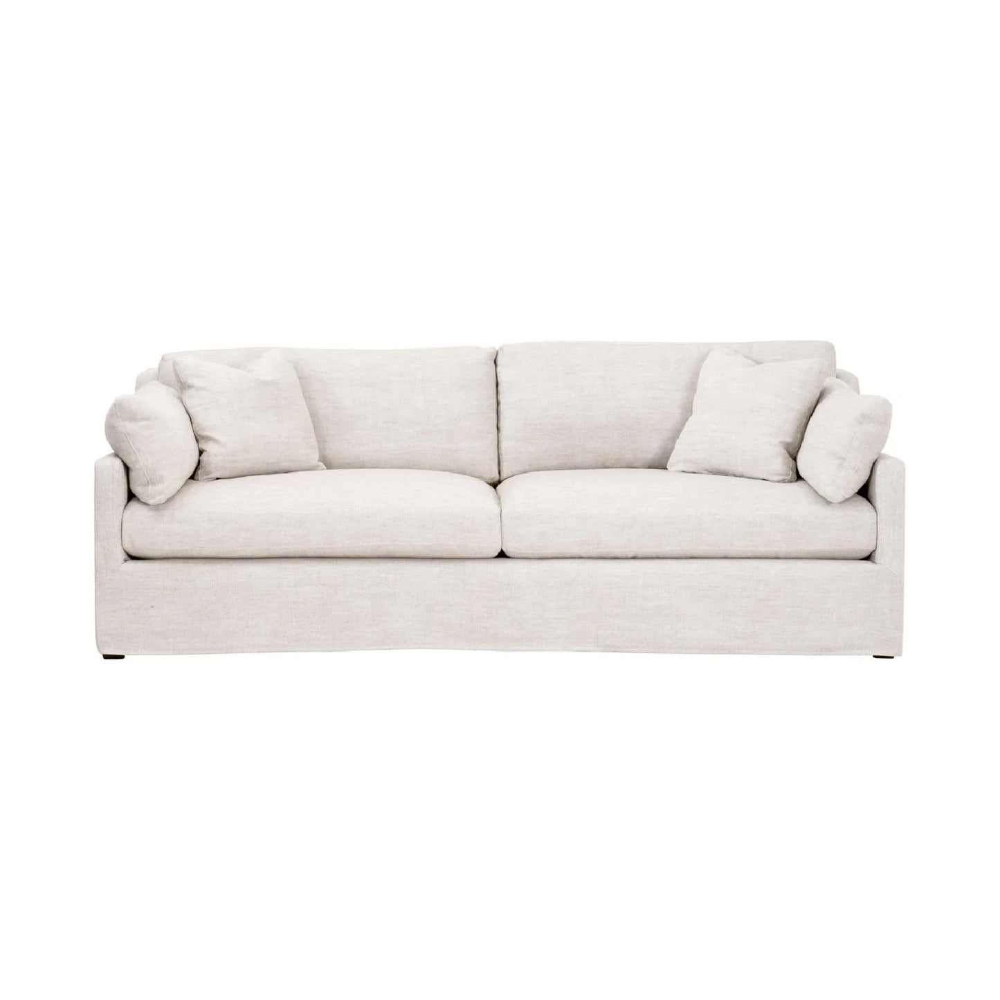 Luxury Lena Cream Linen Skirted Sofa Modern Italian Style for Villa