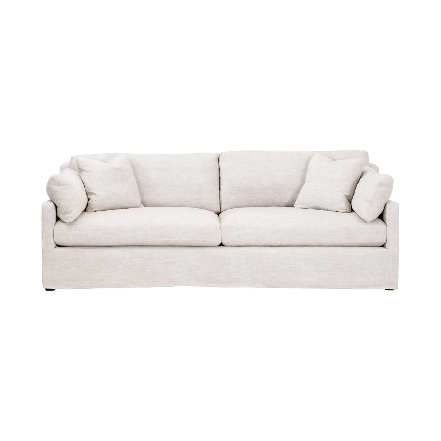 Luxury Lena Cream Linen Skirted Sofa Modern Italian Style for Villa