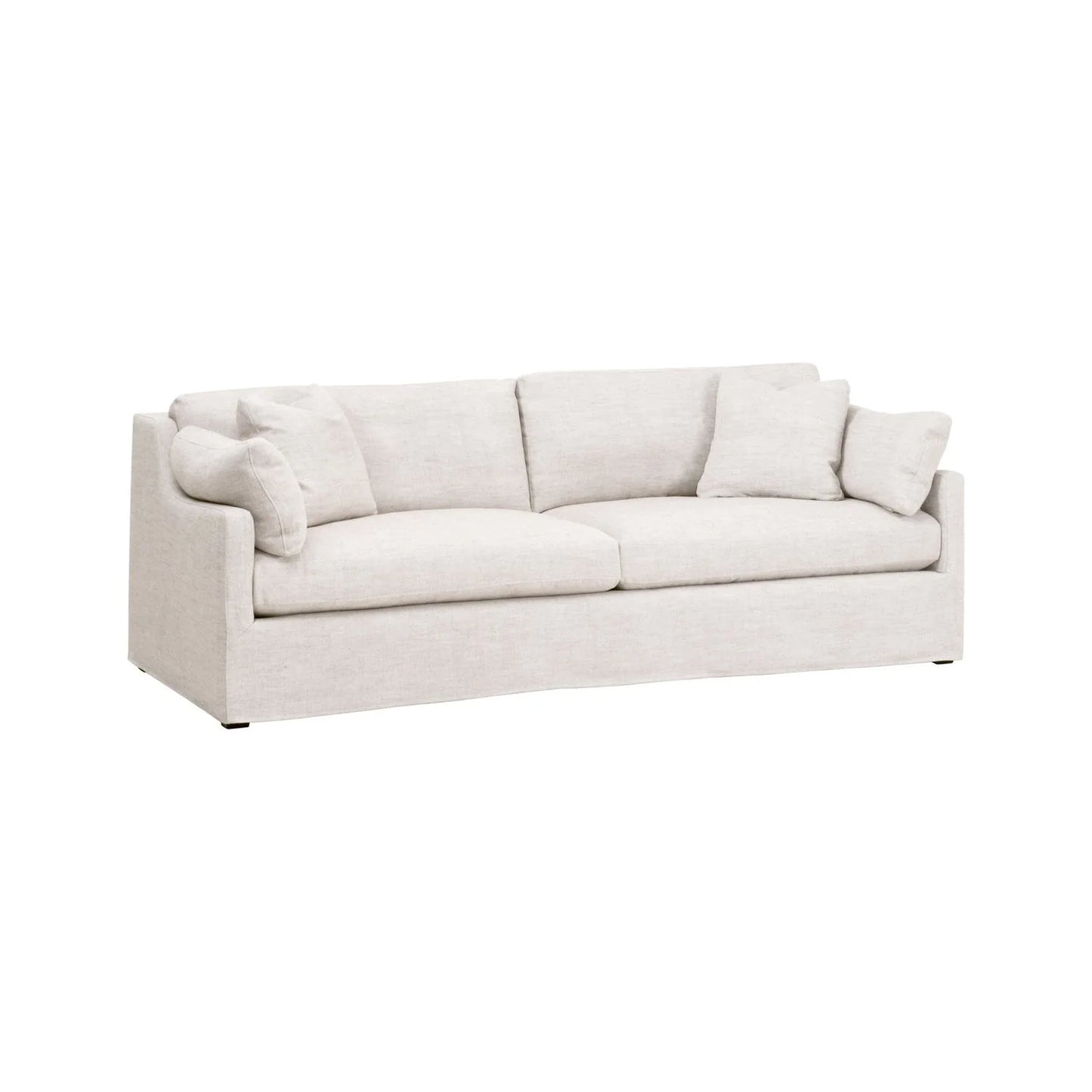 Luxury Lena Cream Linen Skirted Sofa Modern Italian Style for Villa