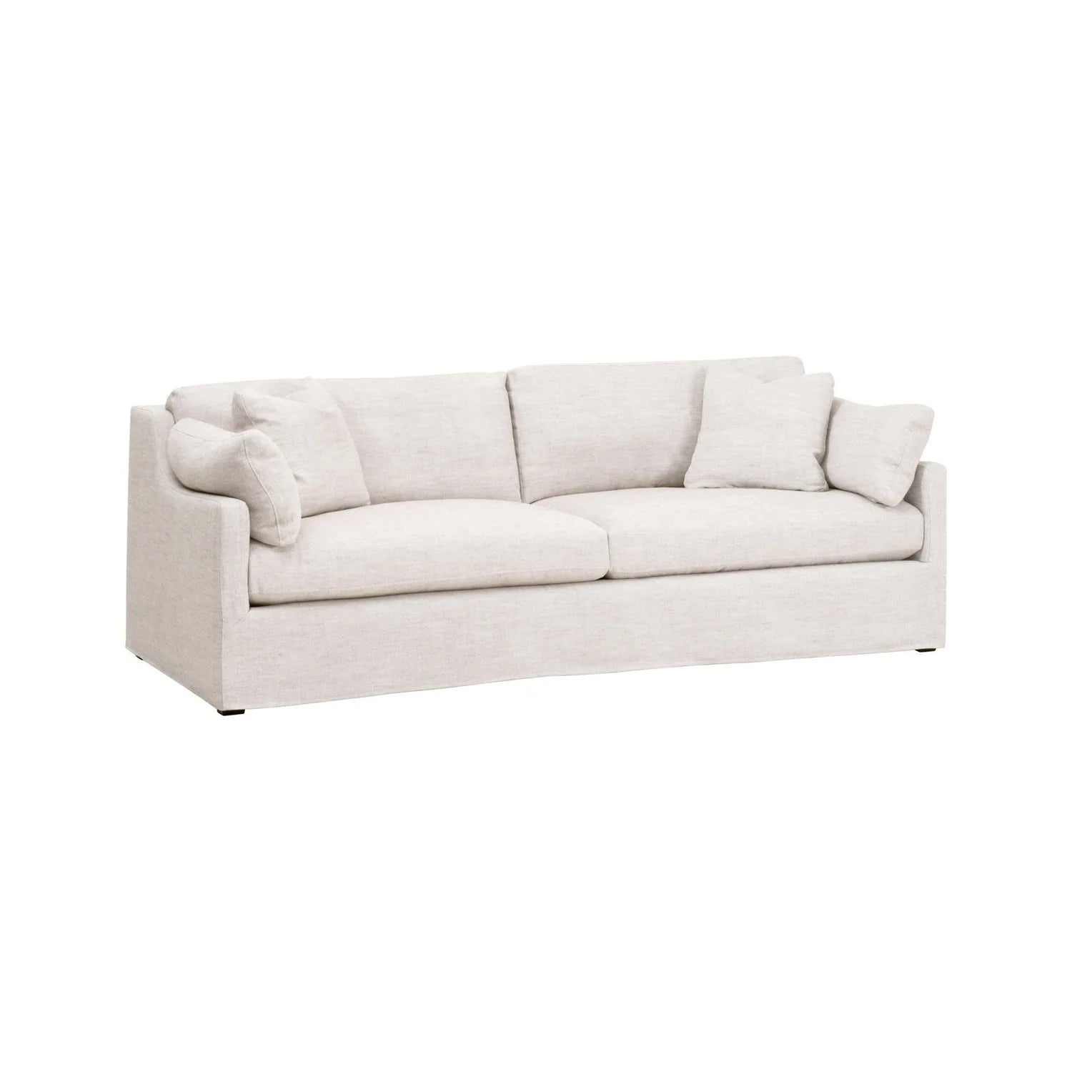 Luxury Lena Cream Linen Skirted Sofa Modern Italian Style for Villa