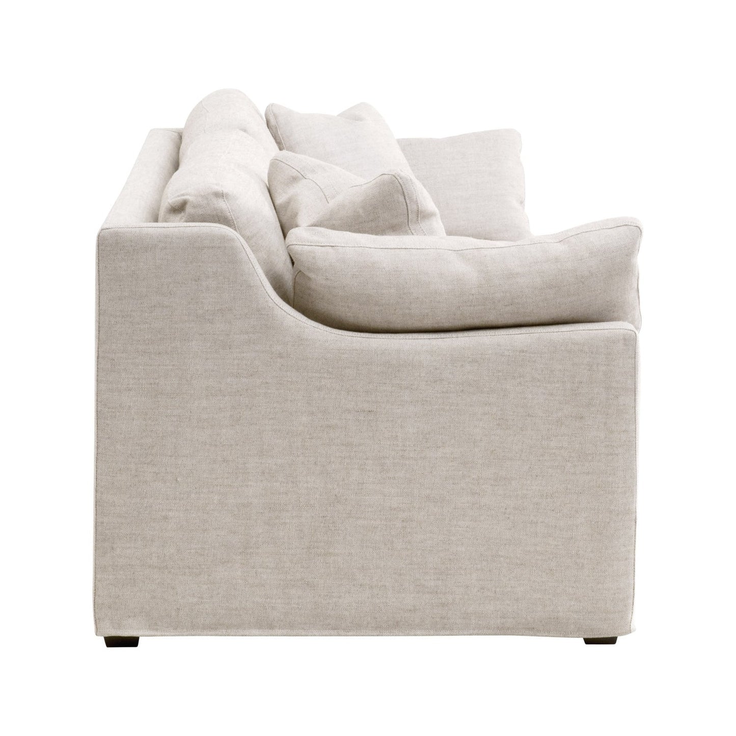 Luxury Lena Cream Linen Skirted Sofa Modern Italian Style for Villa