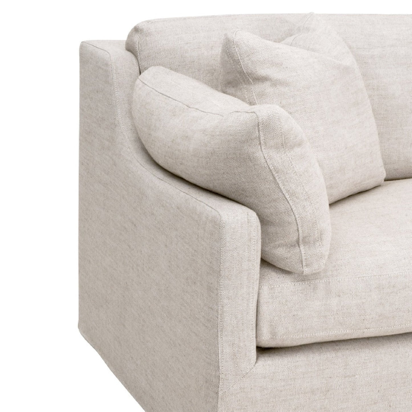 Luxury Lena Cream Linen Skirted Sofa Modern Italian Style for Villa