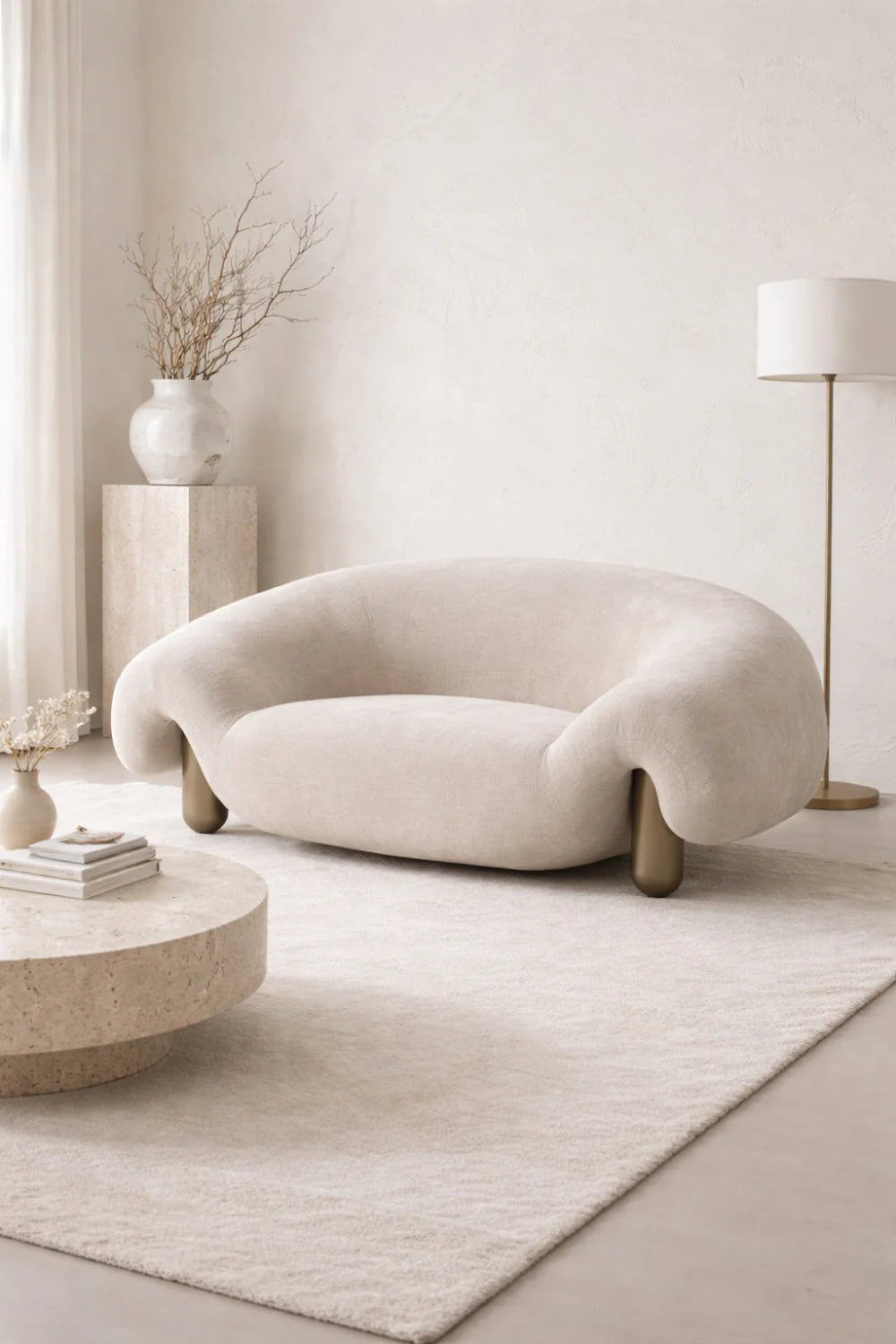 Luxury Light Gray Accent Chair Modern Italian Style for Villa