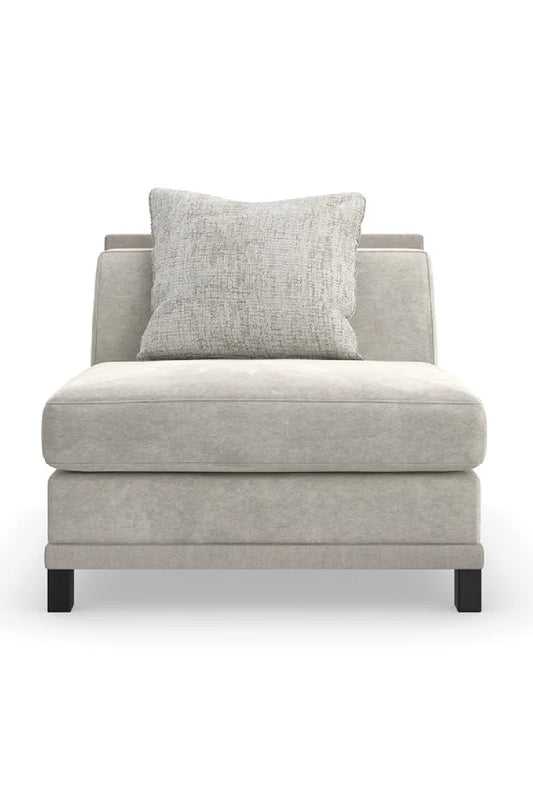 Luxury Light Gray Fabric Sectional Chair Modern Italian Style for Villa