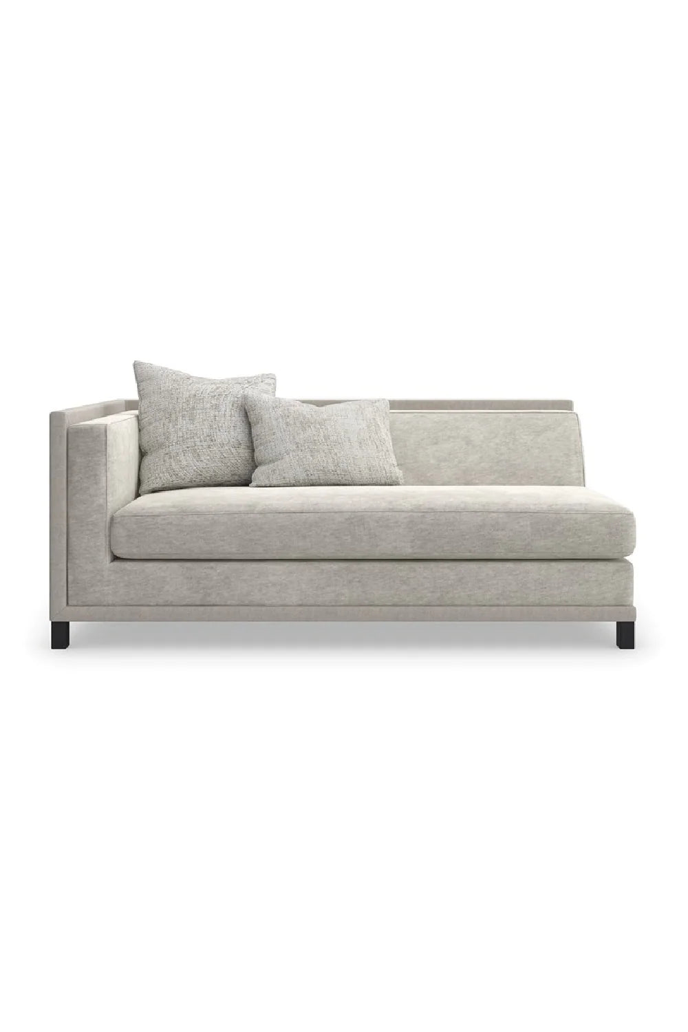 Luxury Light Gray Fabric Sectional Chair Modern Italian Style for Villa