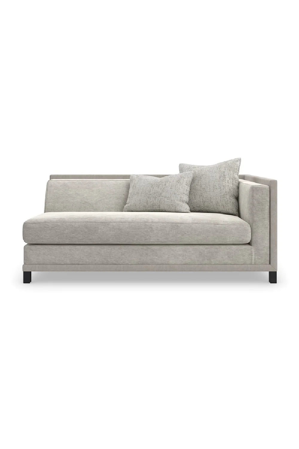 Luxury Light Gray Fabric Sectional Chair Modern Italian Style for Villa