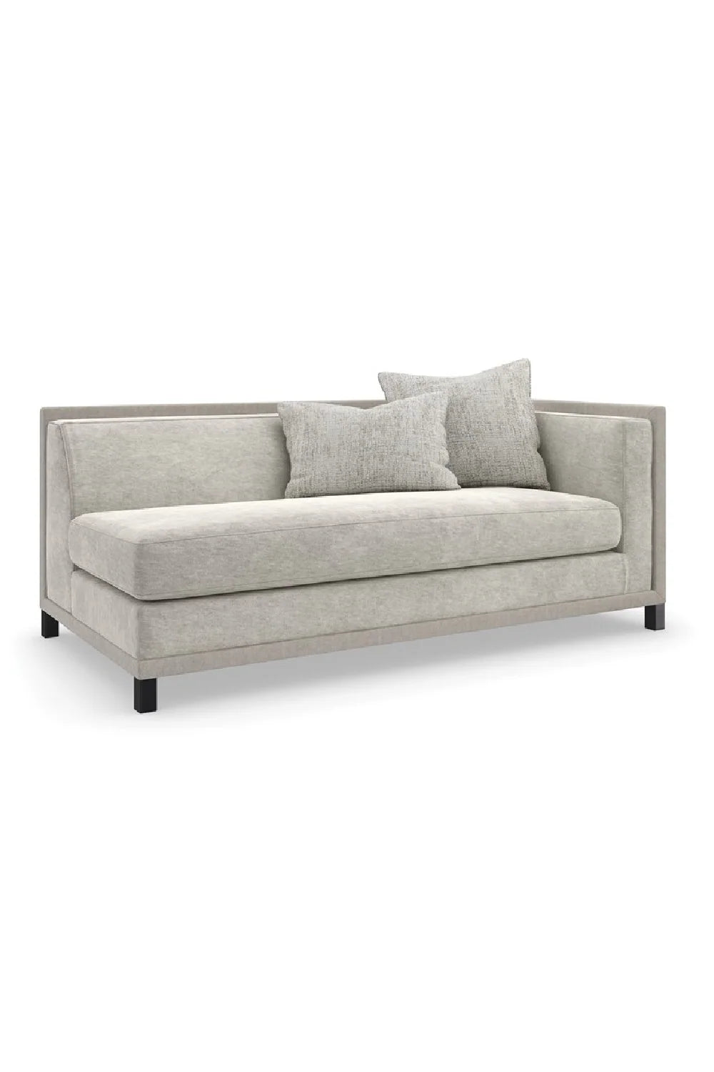 Luxury Light Gray Fabric Sectional Chair Modern Italian Style for Villa