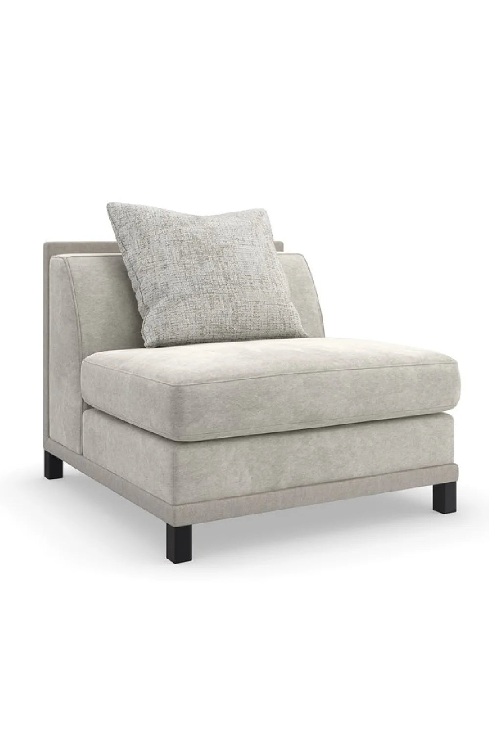 Luxury Light Gray Fabric Sectional Chair Modern Italian Style for Villa