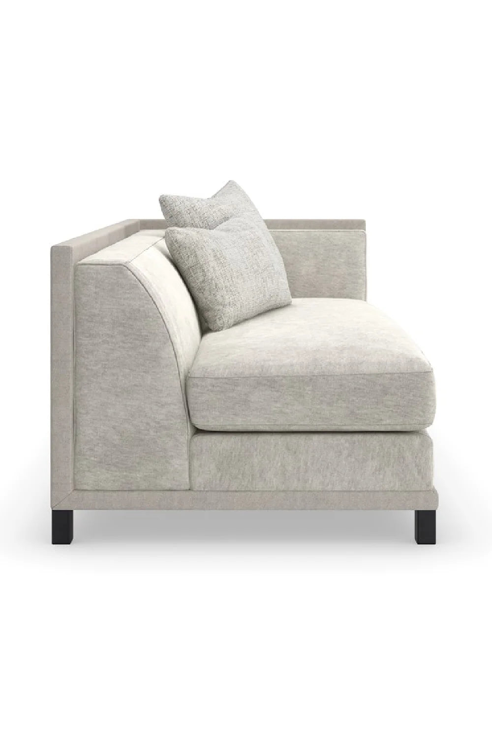 Luxury Light Gray Fabric Sectional Chair Modern Italian Style for Villa