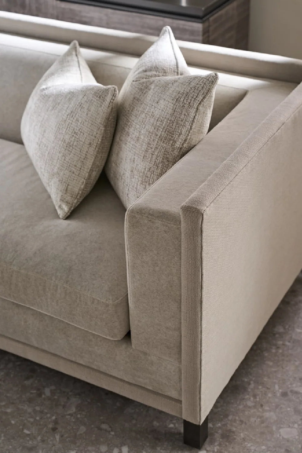 Luxury Light Gray Fabric Sectional Chair Modern Italian Style for Villa