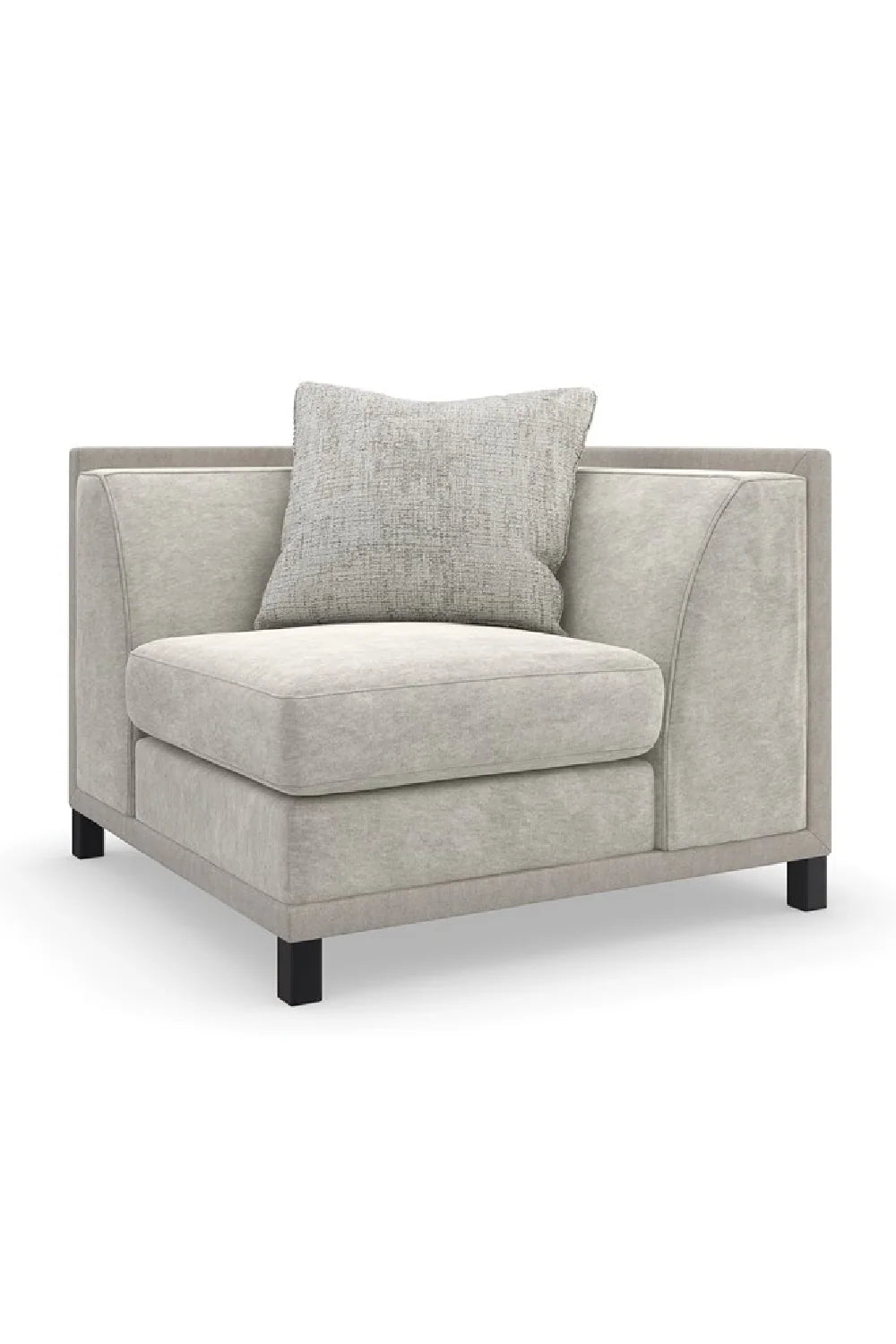 Luxury Light Gray Fabric Sectional Chair Modern Italian Style for Villa