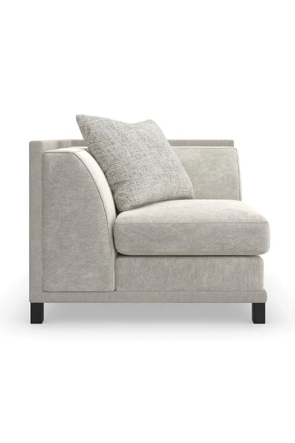 Luxury Light Gray Fabric Sectional Chair Modern Italian Style for Villa