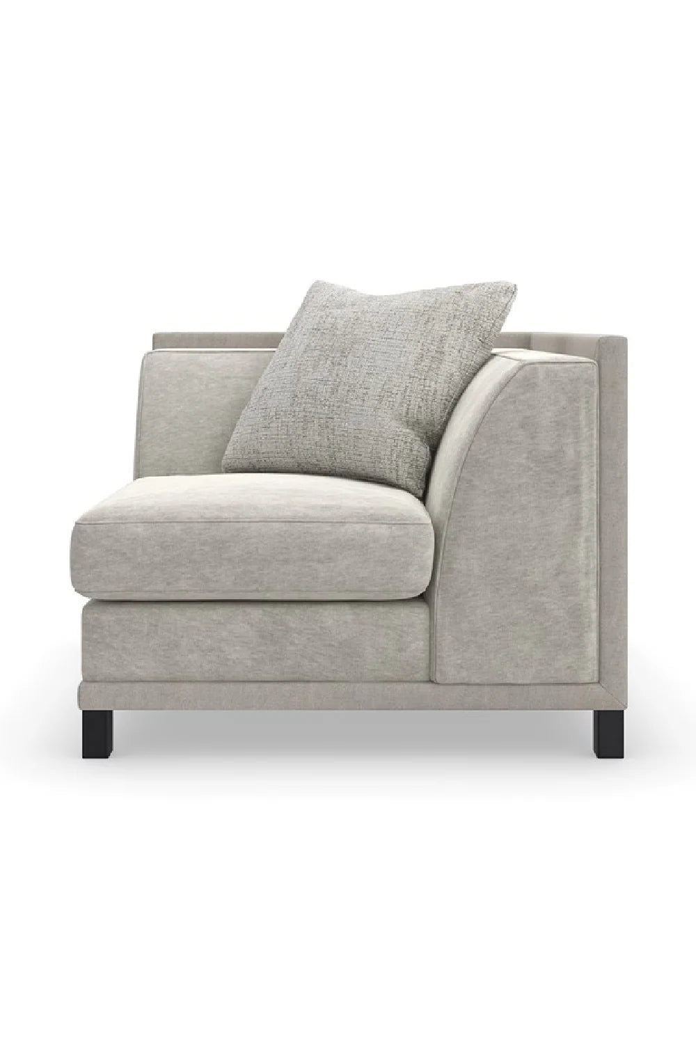 Luxury Light Gray Fabric Sectional Chair Modern Italian Style for Villa