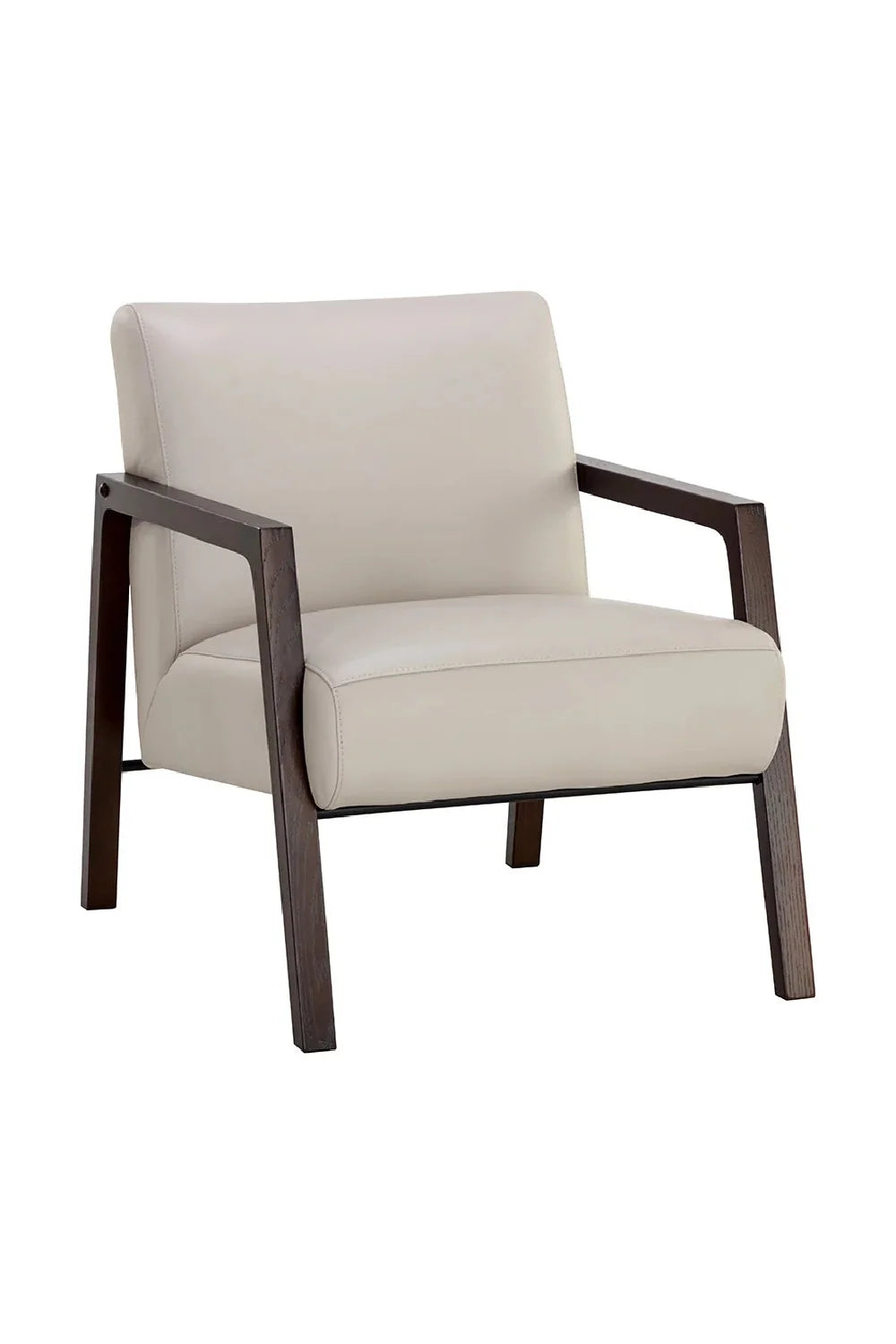 Luxury Light Gray Leather Accent Chair European Style for Villa