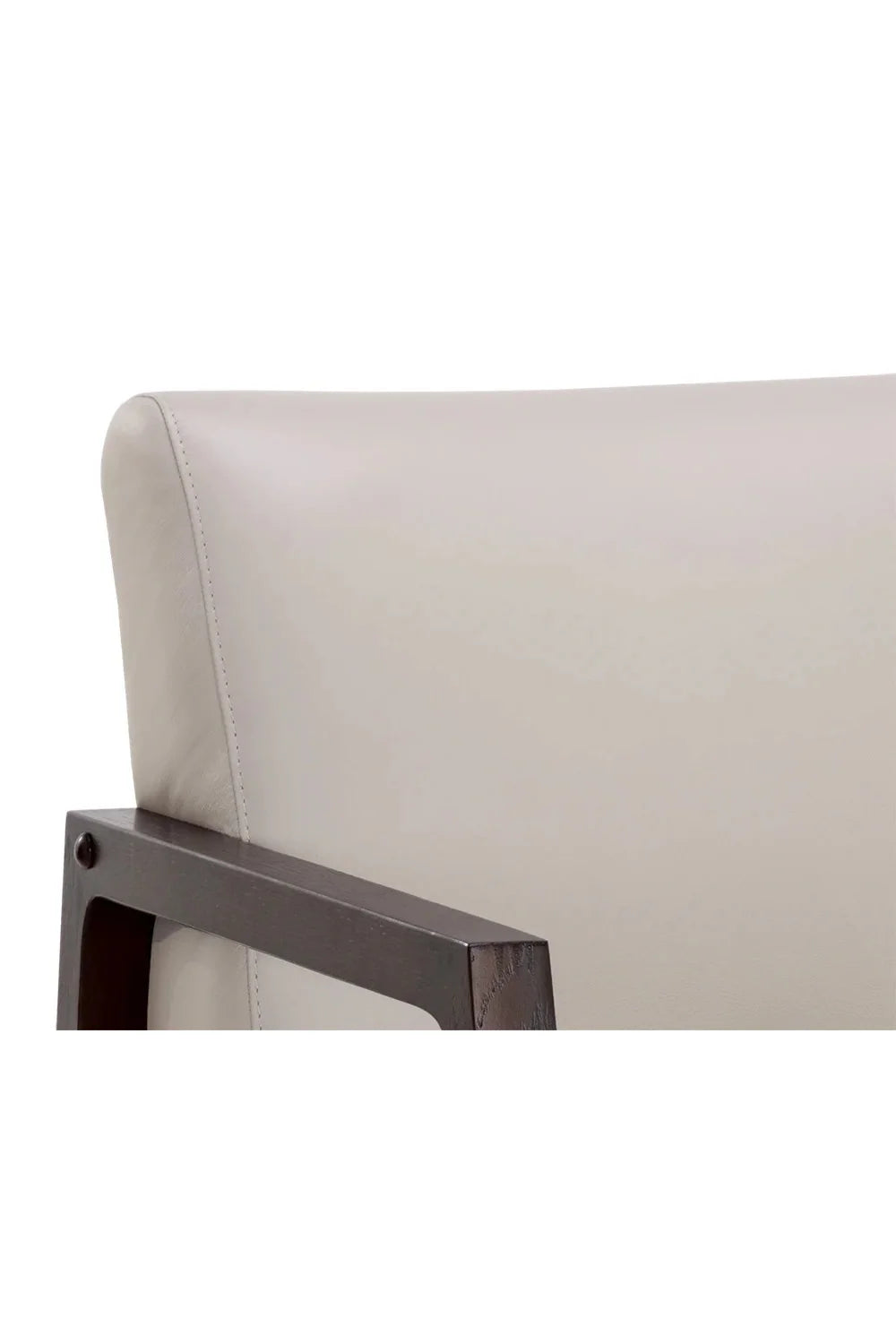 Luxury Light Gray Leather Accent Chair European Style for Villa