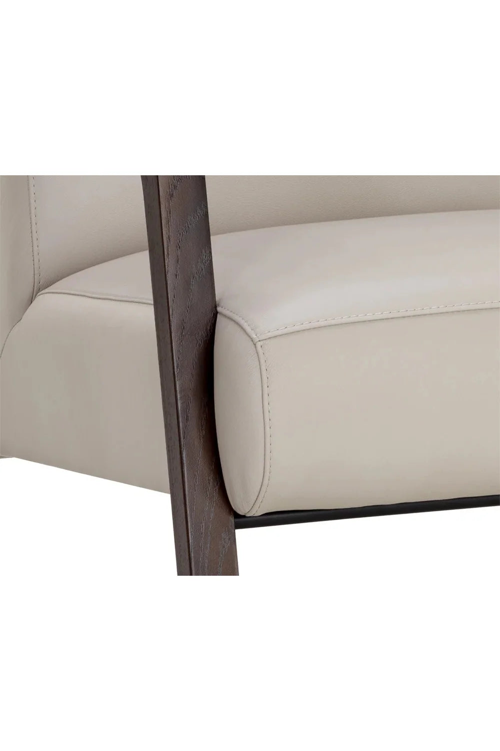 Luxury Light Gray Leather Accent Chair European Style for Villa
