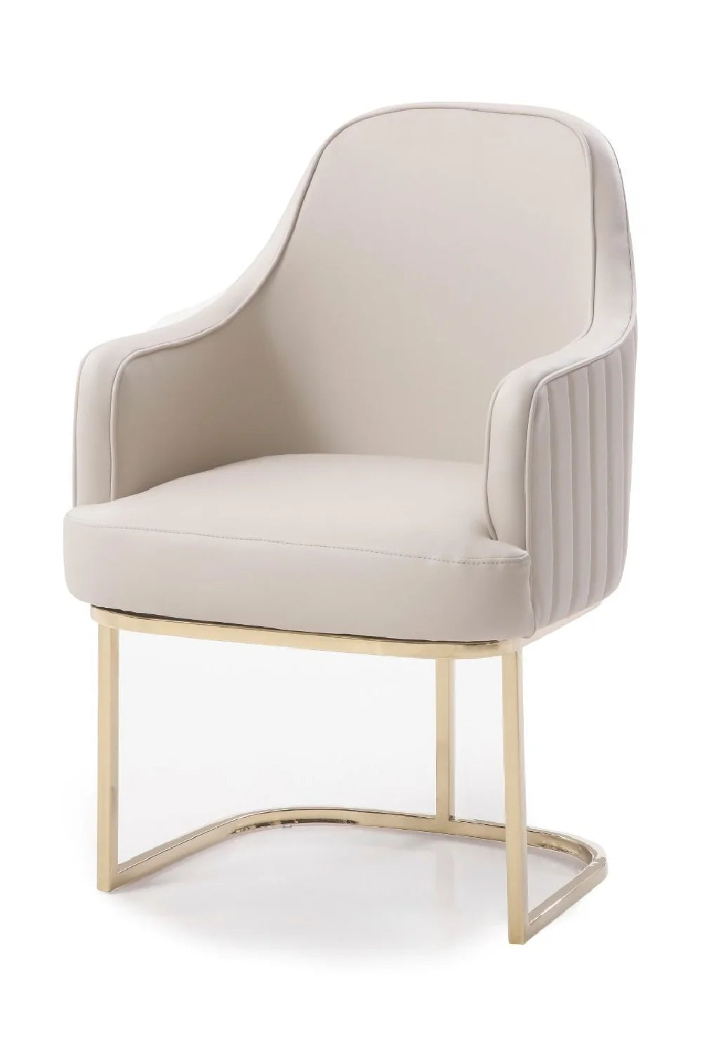 Luxury Light Gray Leather Modern Dining Chair European Style for Villa