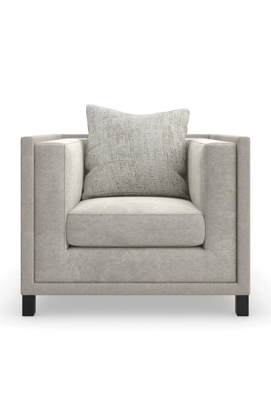Luxury Light Gray Lounge Chair Modern Italian Style for Villa