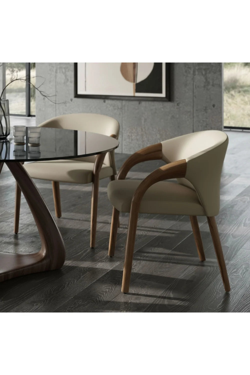 Luxury Light Gray Modern Dining Armchair European Style for Villa