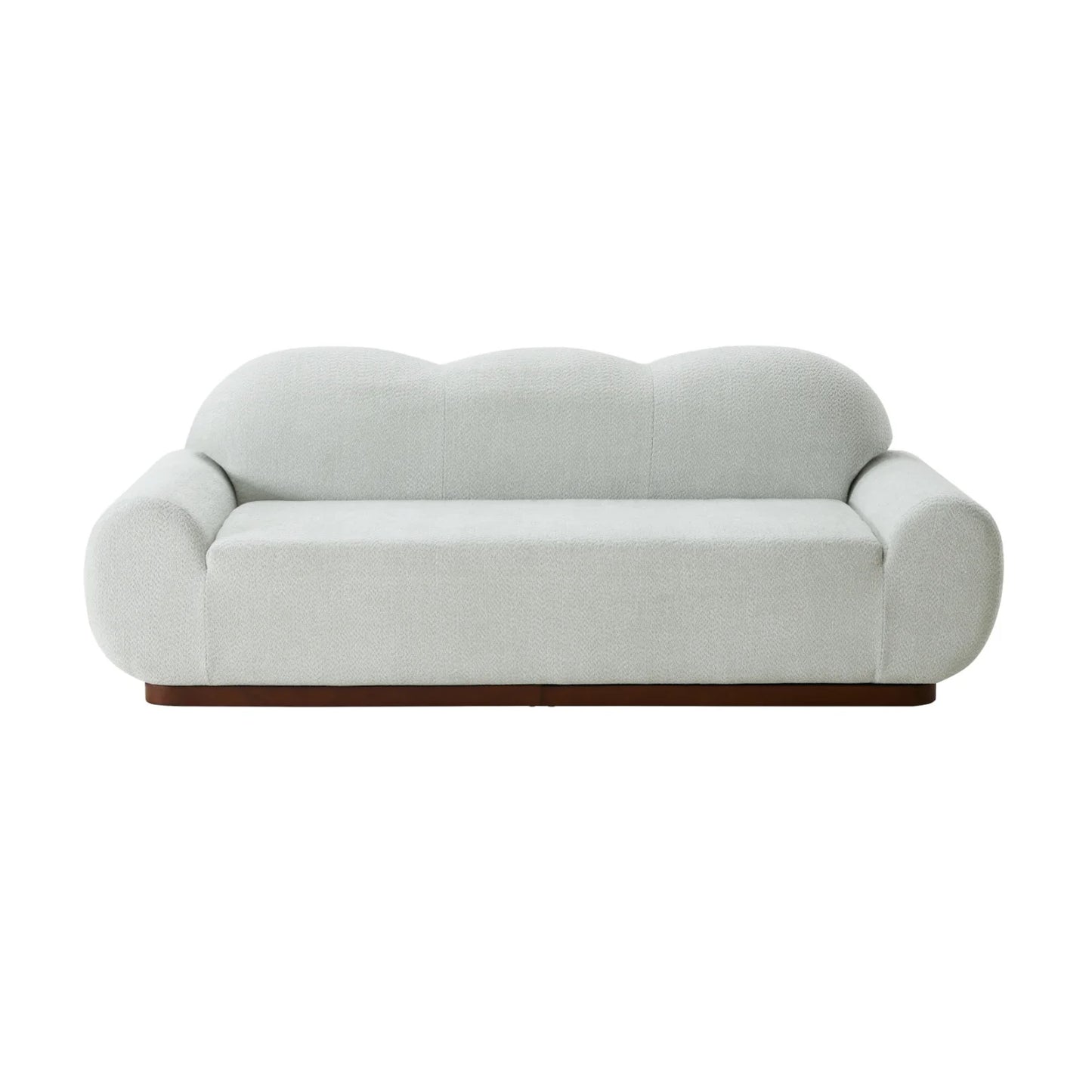 Luxury Light Green Curved Boucle Sofa Modern Italian Style for Villa