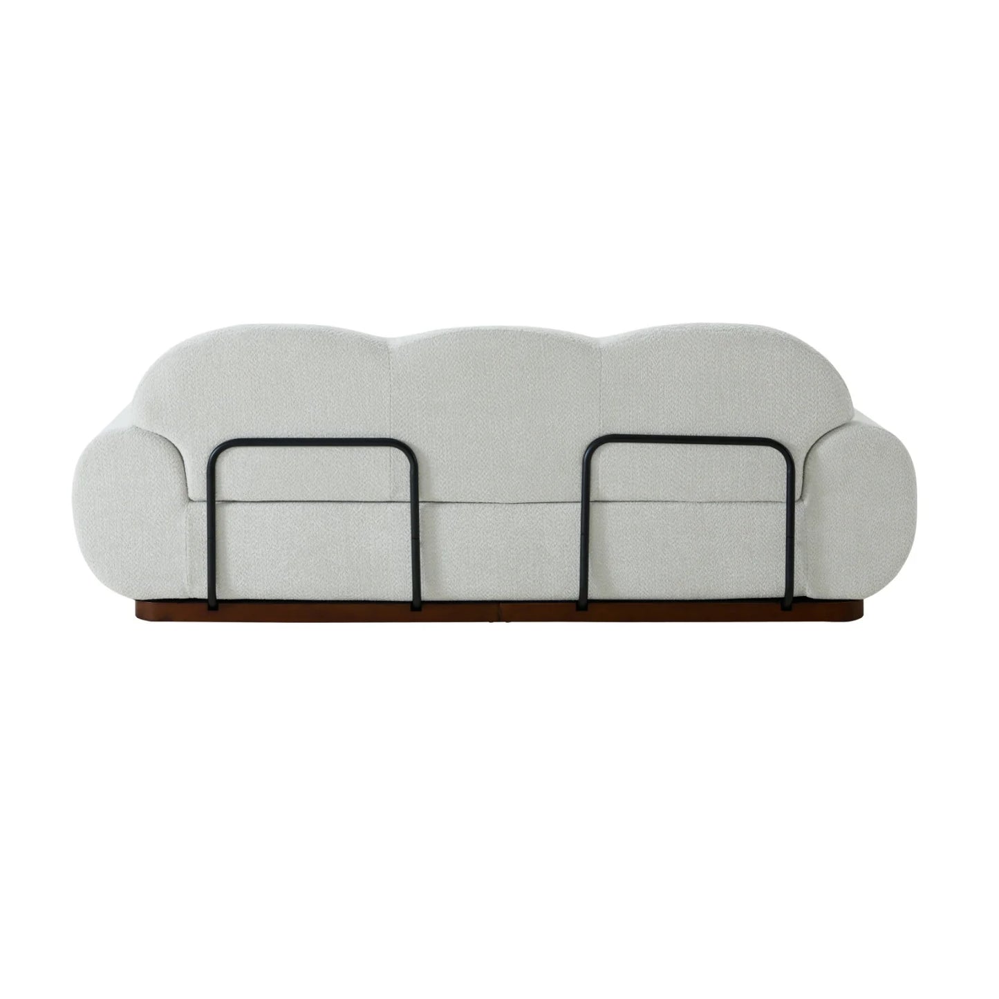 Luxury Light Green Curved Boucle Sofa Modern Italian Style for Villa