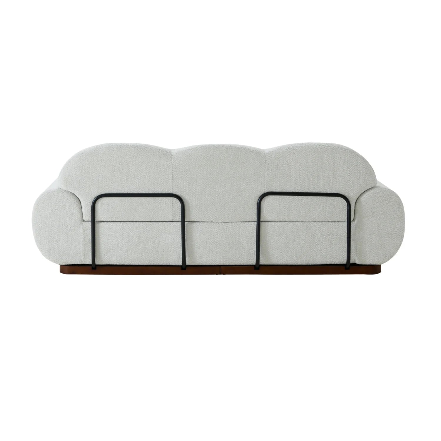 Luxury Light Green Curved Boucle Sofa Modern Italian Style for Villa