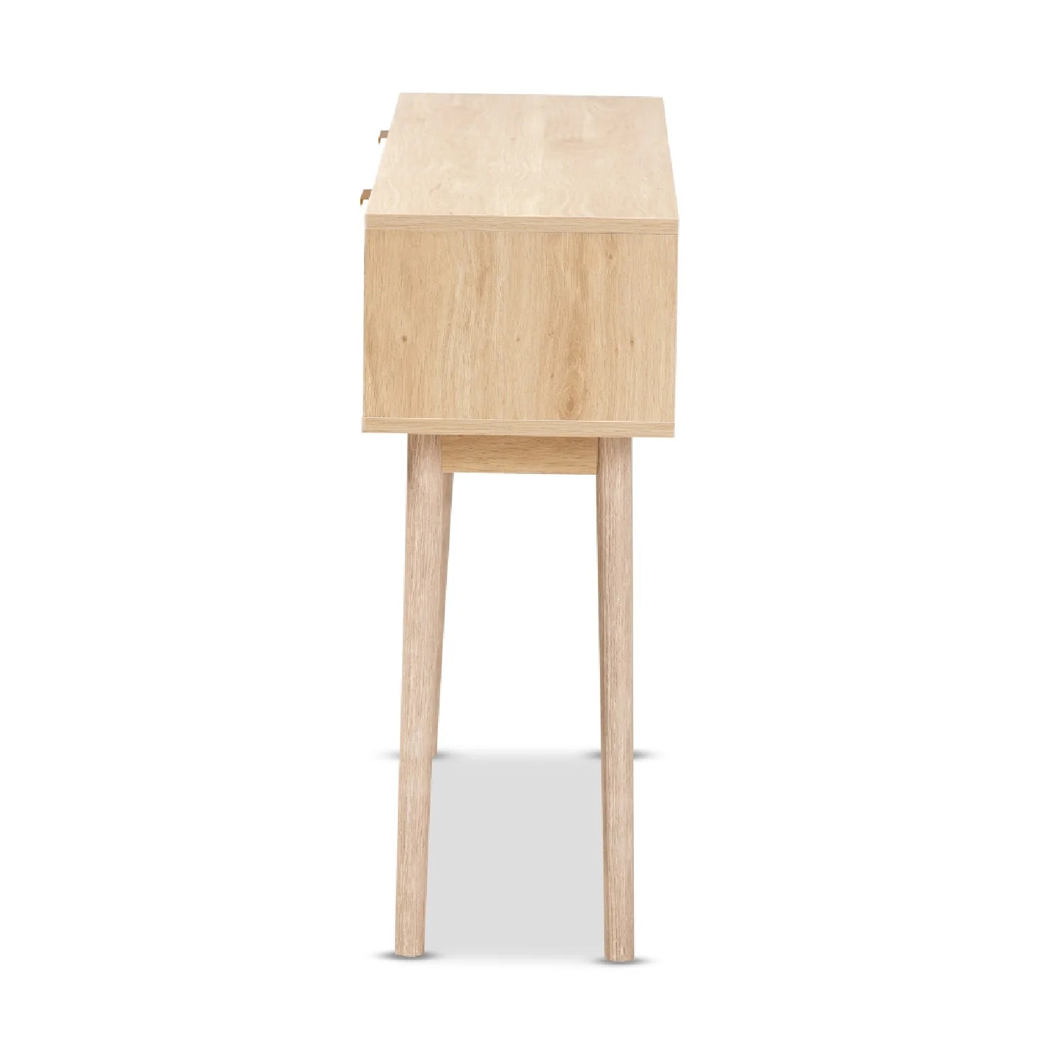 Luxury Light Oak 2-Drawer Console Table Modern Italian Style for Villa
