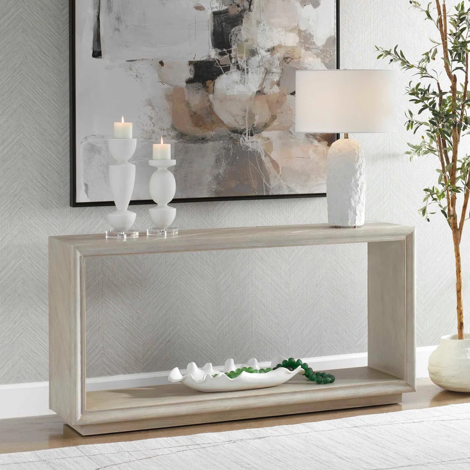 Luxury Light Oak Console Table Modern Italian Style for Villa