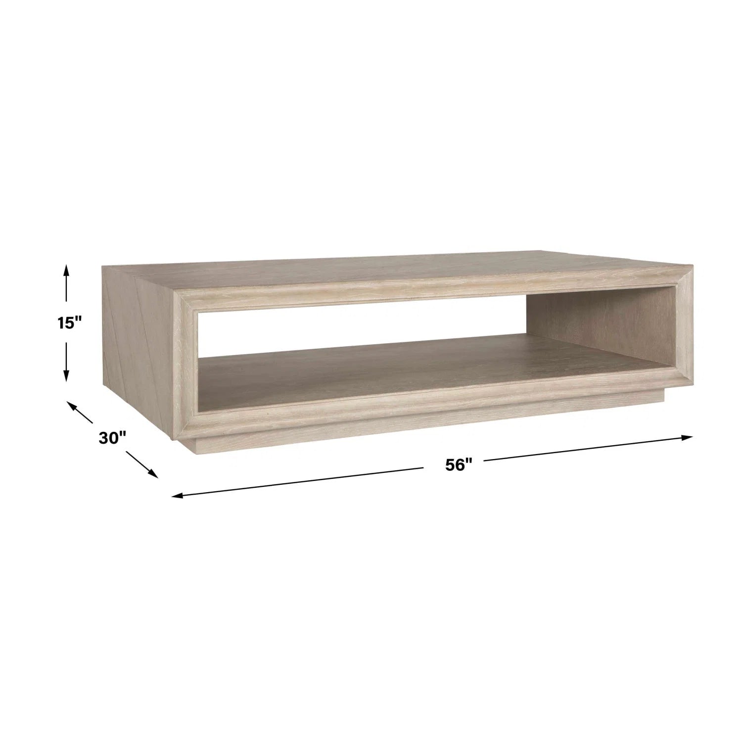 Luxury Light Oak Rectangular Coffee Table Modern Italian Style for Villa