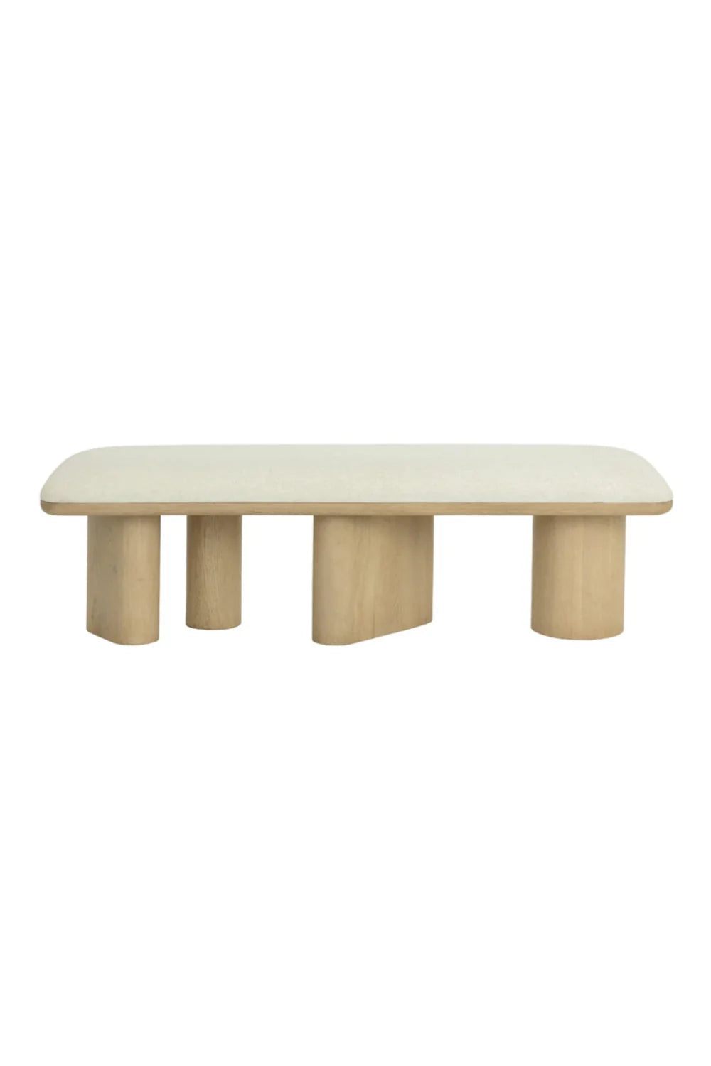 Luxury Light Oak Upholstered Bench European Style for Villa