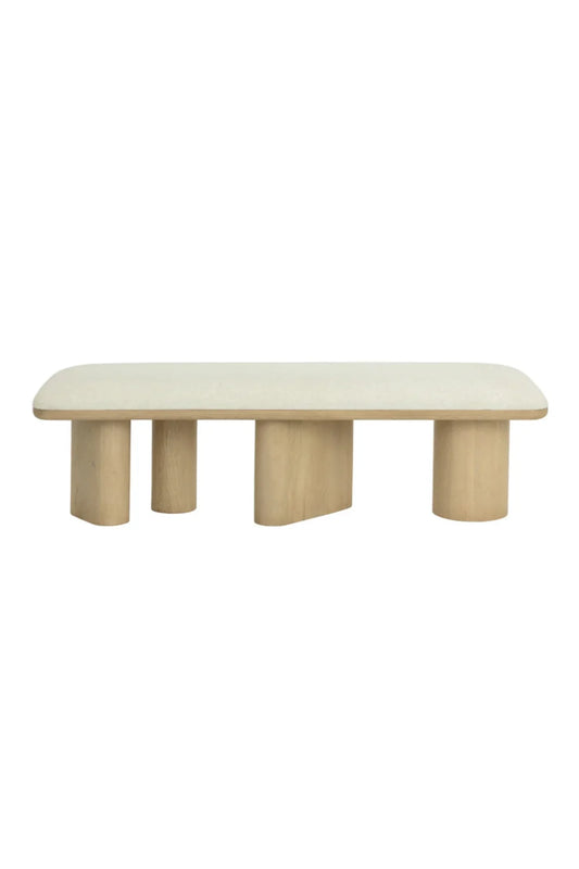 Luxury Light Oak Upholstered Bench European Style for Villa