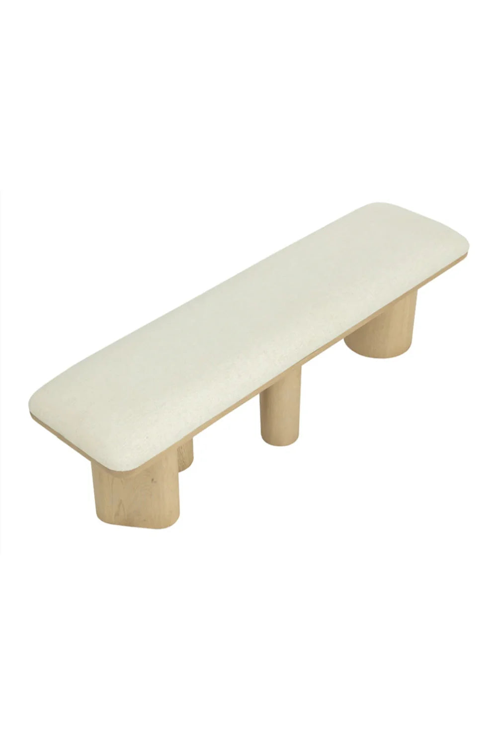 Luxury Light Oak Upholstered Bench European Style for Villa