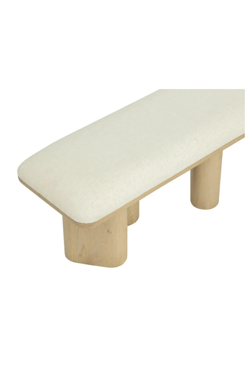Luxury Light Oak Upholstered Bench European Style for Villa