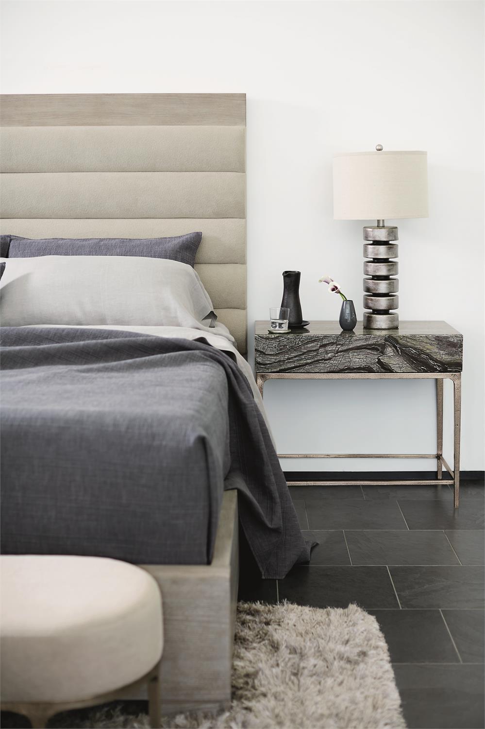 Luxury Linea Fabric Panel Bed Modern Italian Style for Villa
