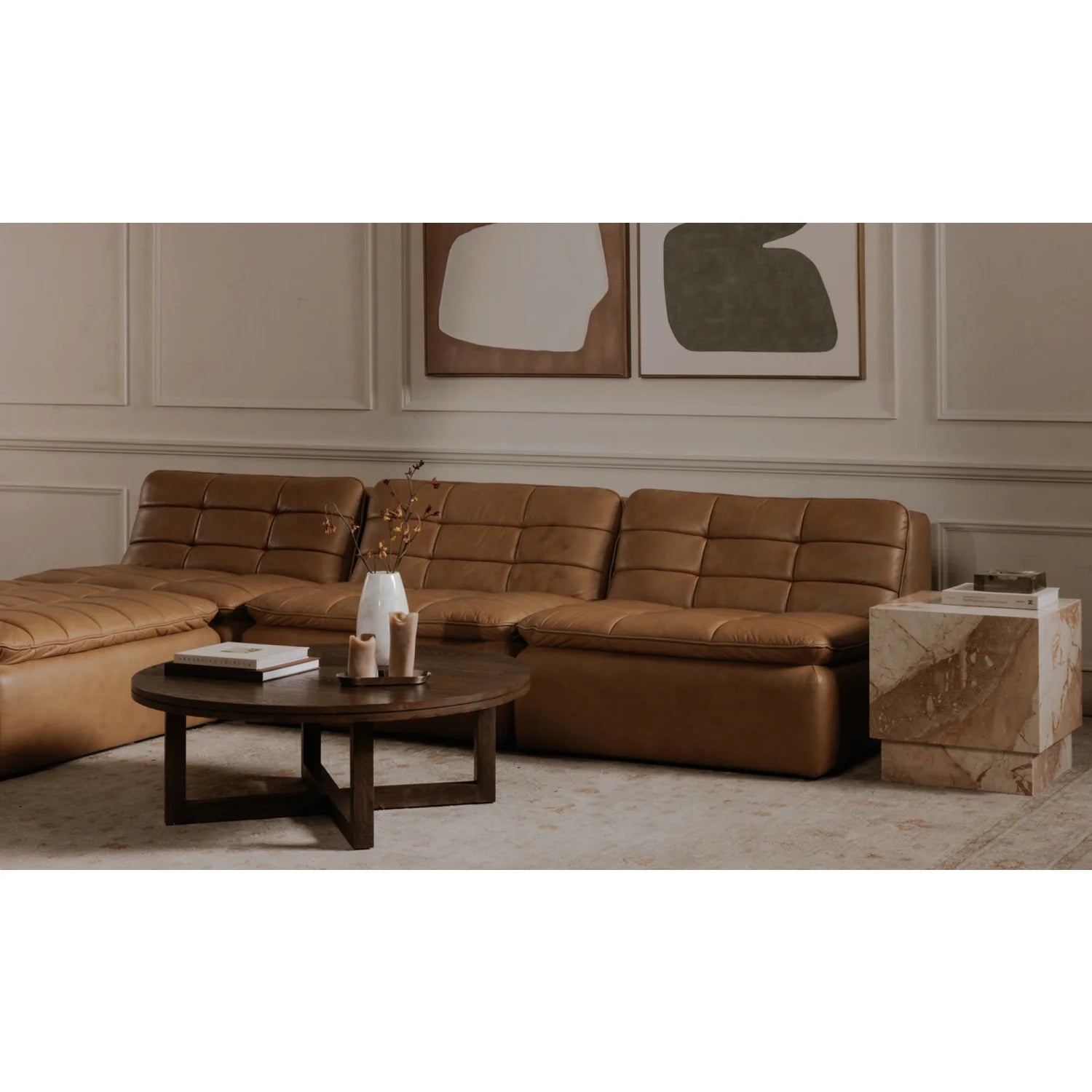 Luxury Lino Leather Modular Sofa Modern Italian Style for Villa